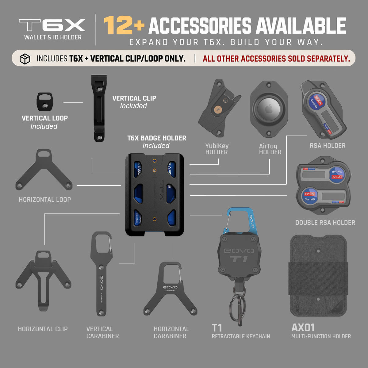 T6X Wallet & ID Holder Vertical Clip