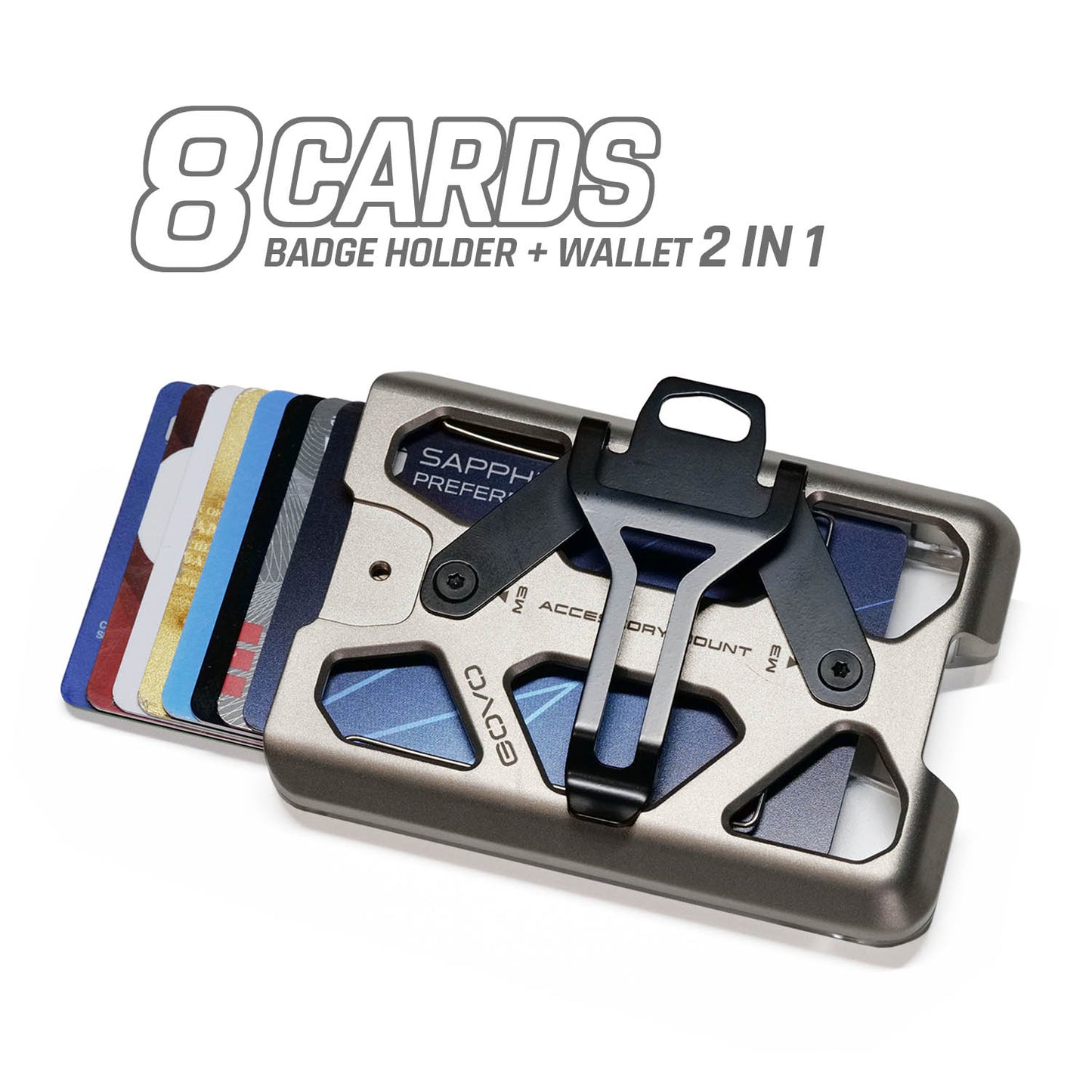 Titanium T6X Wallet & ID Holder Horizontal Clip