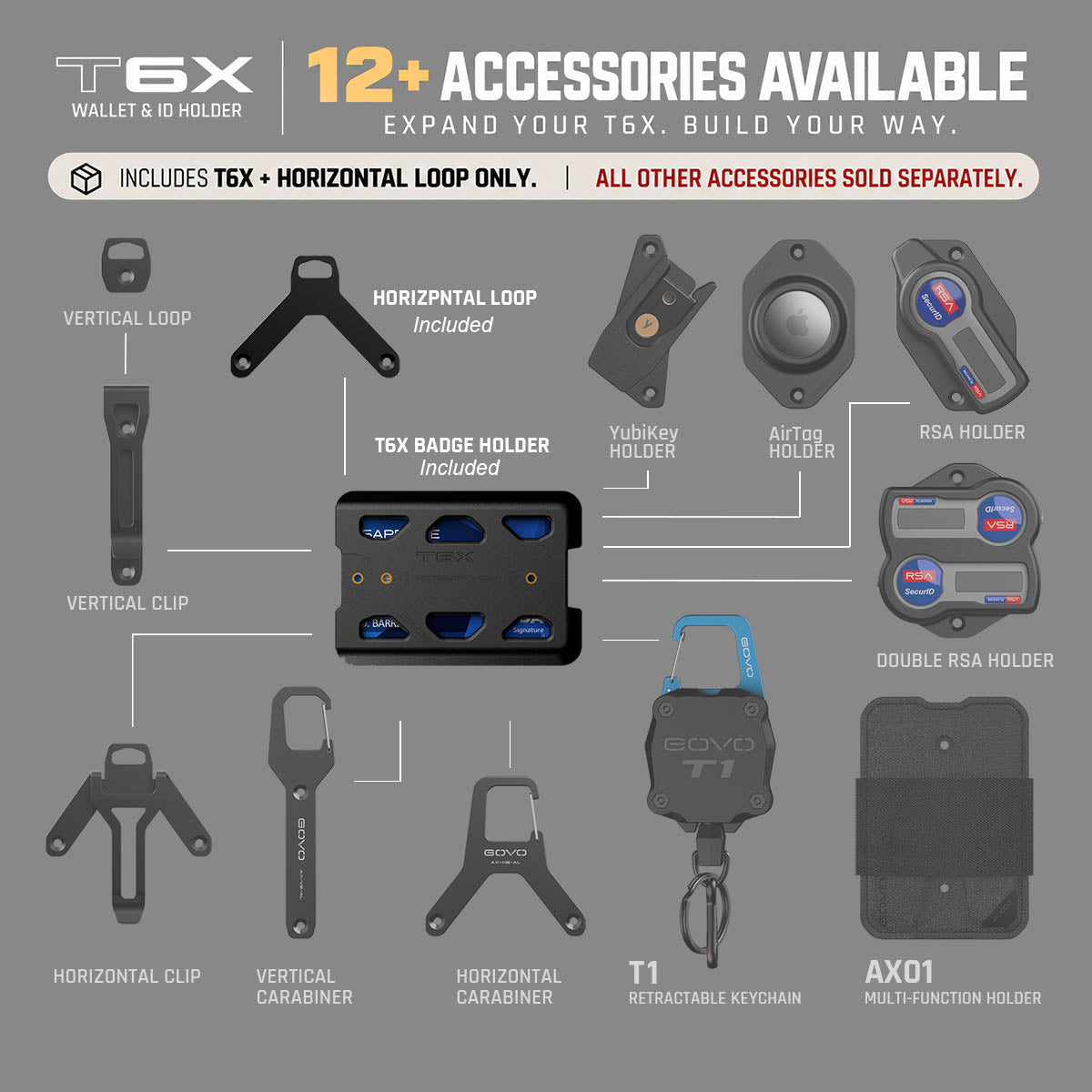 T6X Wallet & ID Holder Horizontal Loop